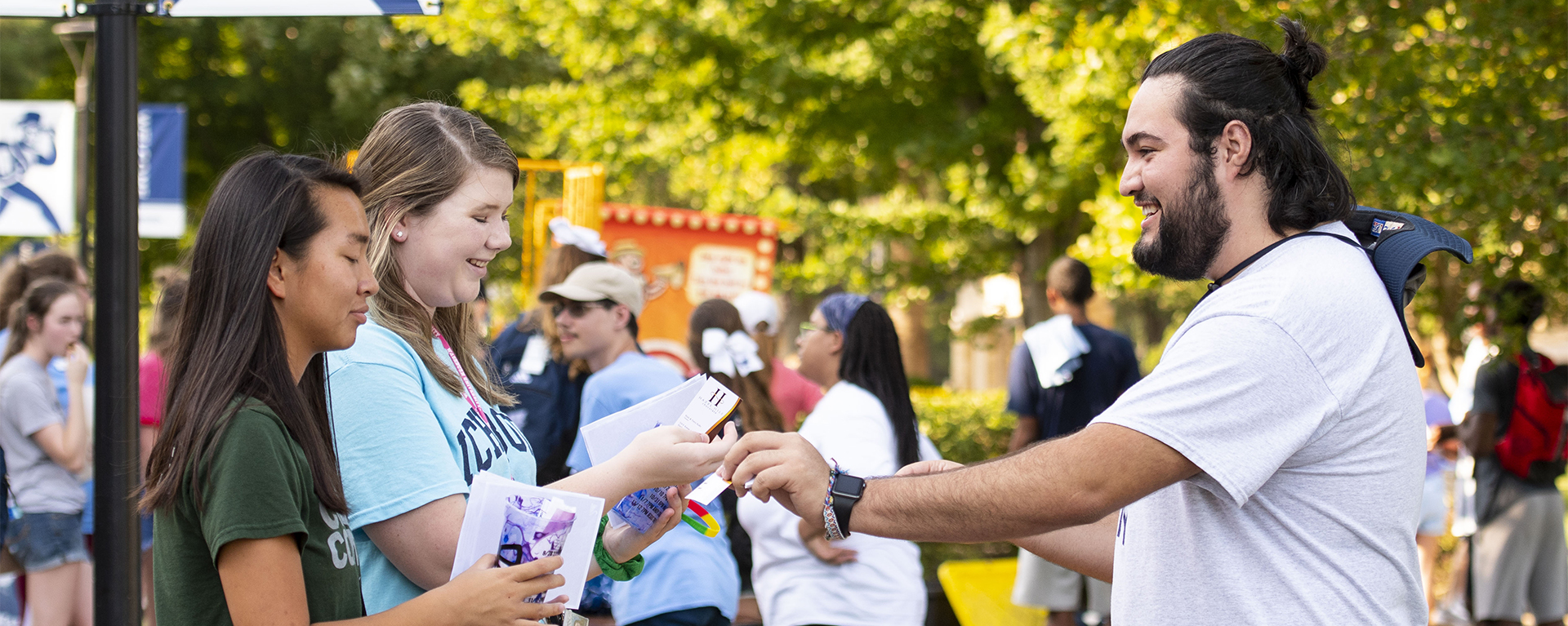 Students smiling at WUFest